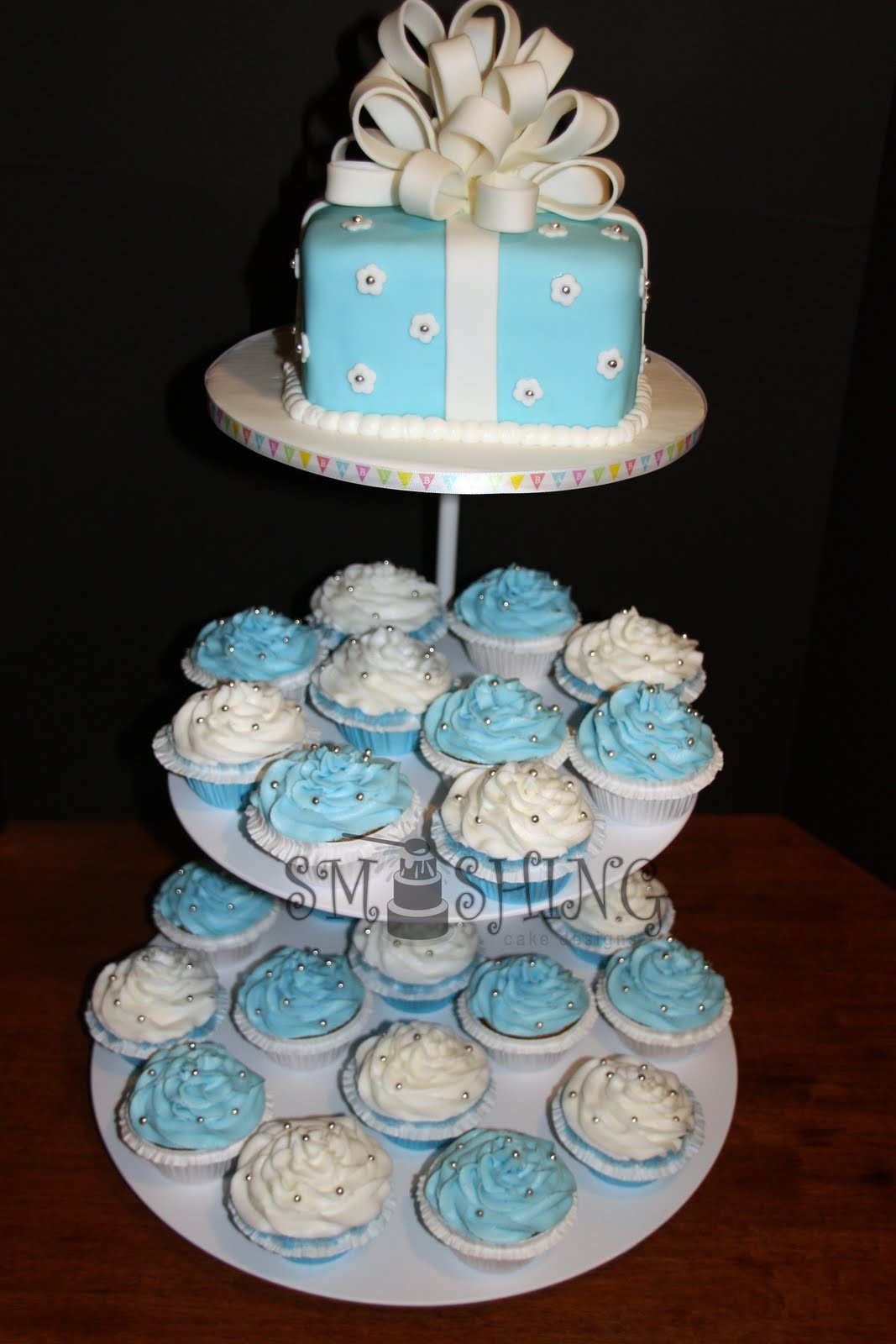 Baby Shower Cake and Cupcakes Inspirational Smashing Cake Designs Blue and White Baby Shower Cupcake