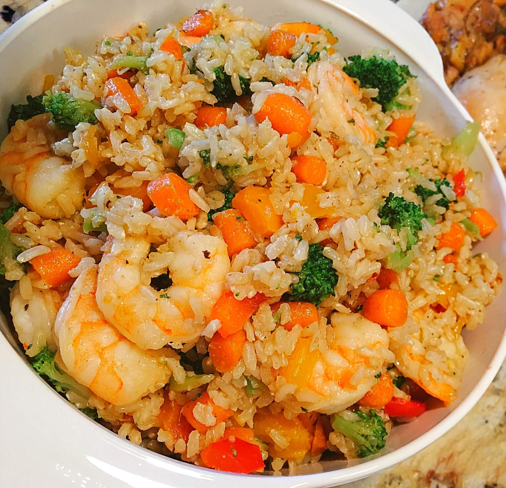 Shrimp and Brown Rice Fresh Garlic Shrimp Fried Brown Rice with Ve Ables