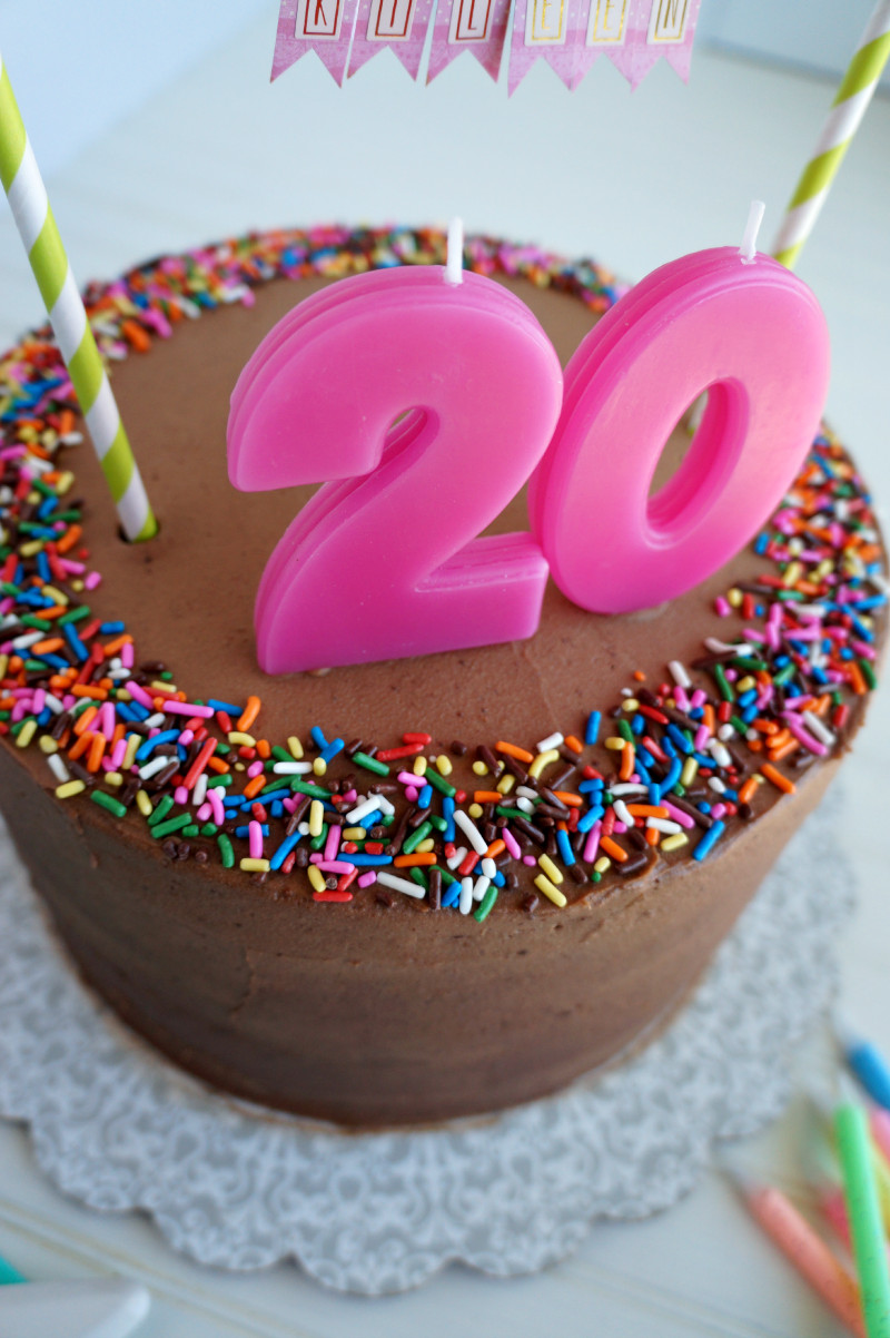 20th Birthday Cake New 20th Birthday Chocolate Confetti Cake