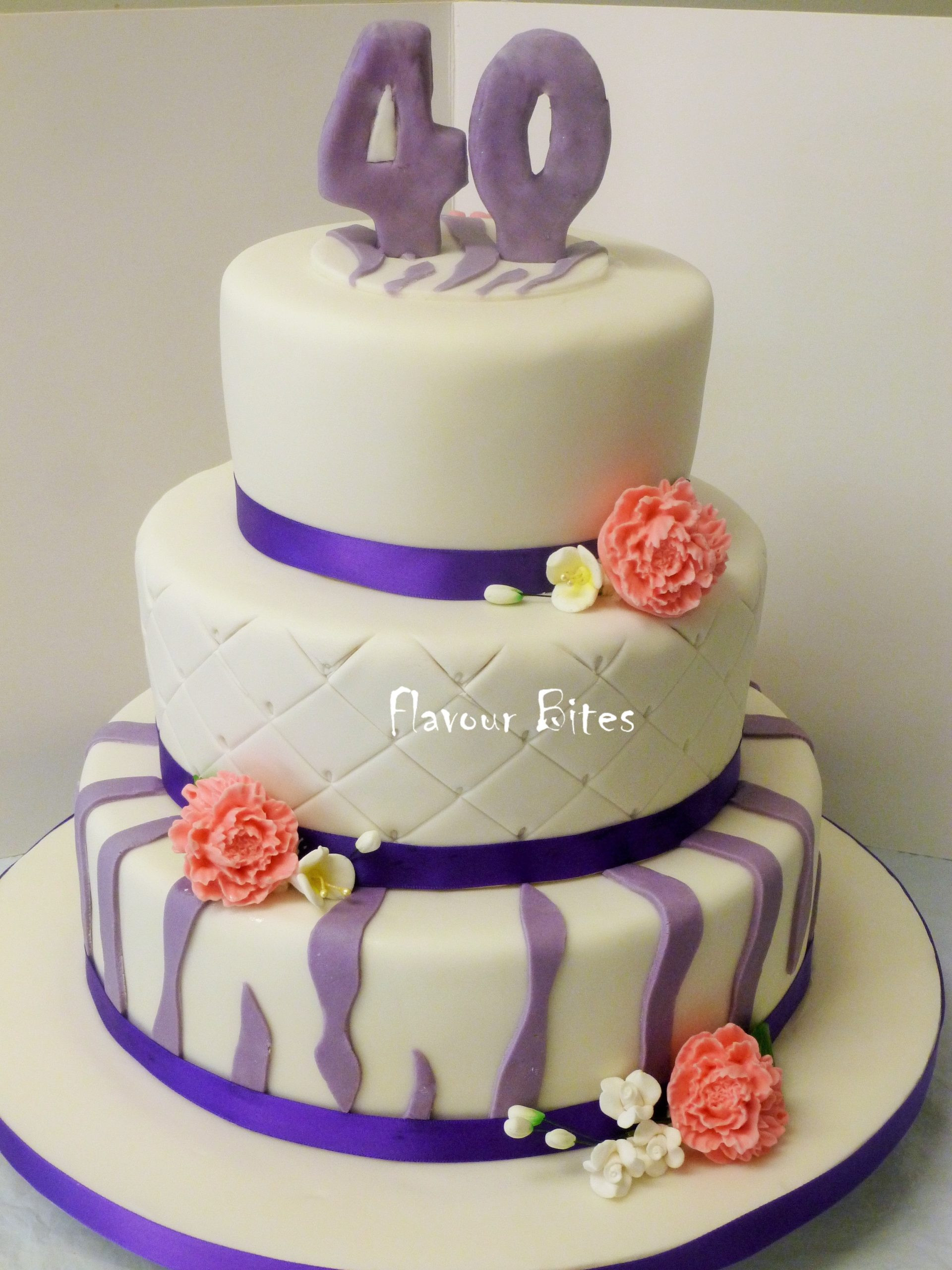 40th Birthday Cake Elegant 40th Birthday Cake – Flavour Bites Cakes