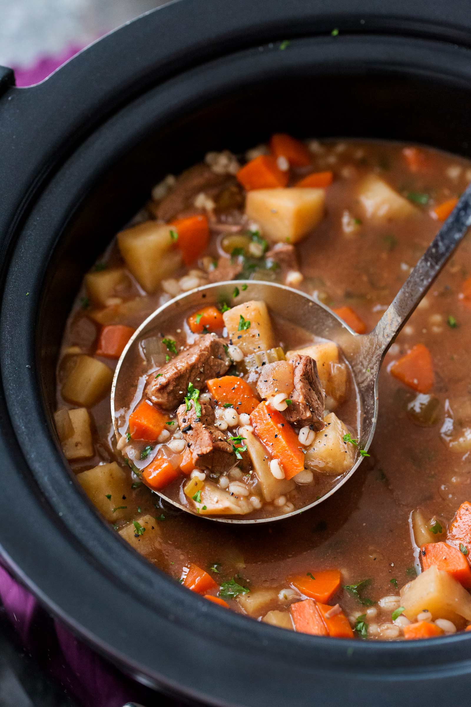 Beef Barley Recipe Fresh Slow Cooker Beef Barley soup Recipe the Chunky Chef