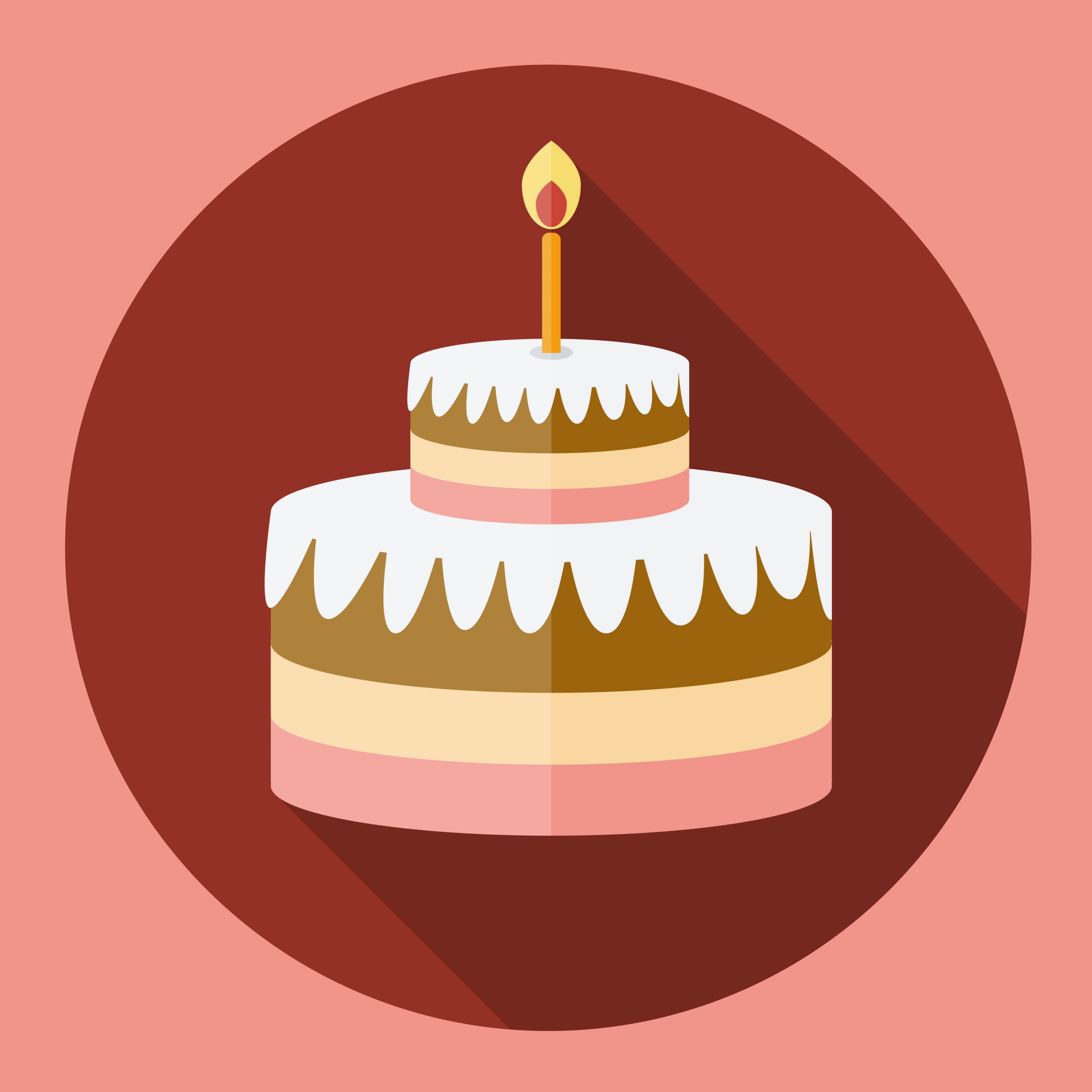 Birthday Cake Icon Best Of Birthday Cake Flat Icon with Long Shadow Download