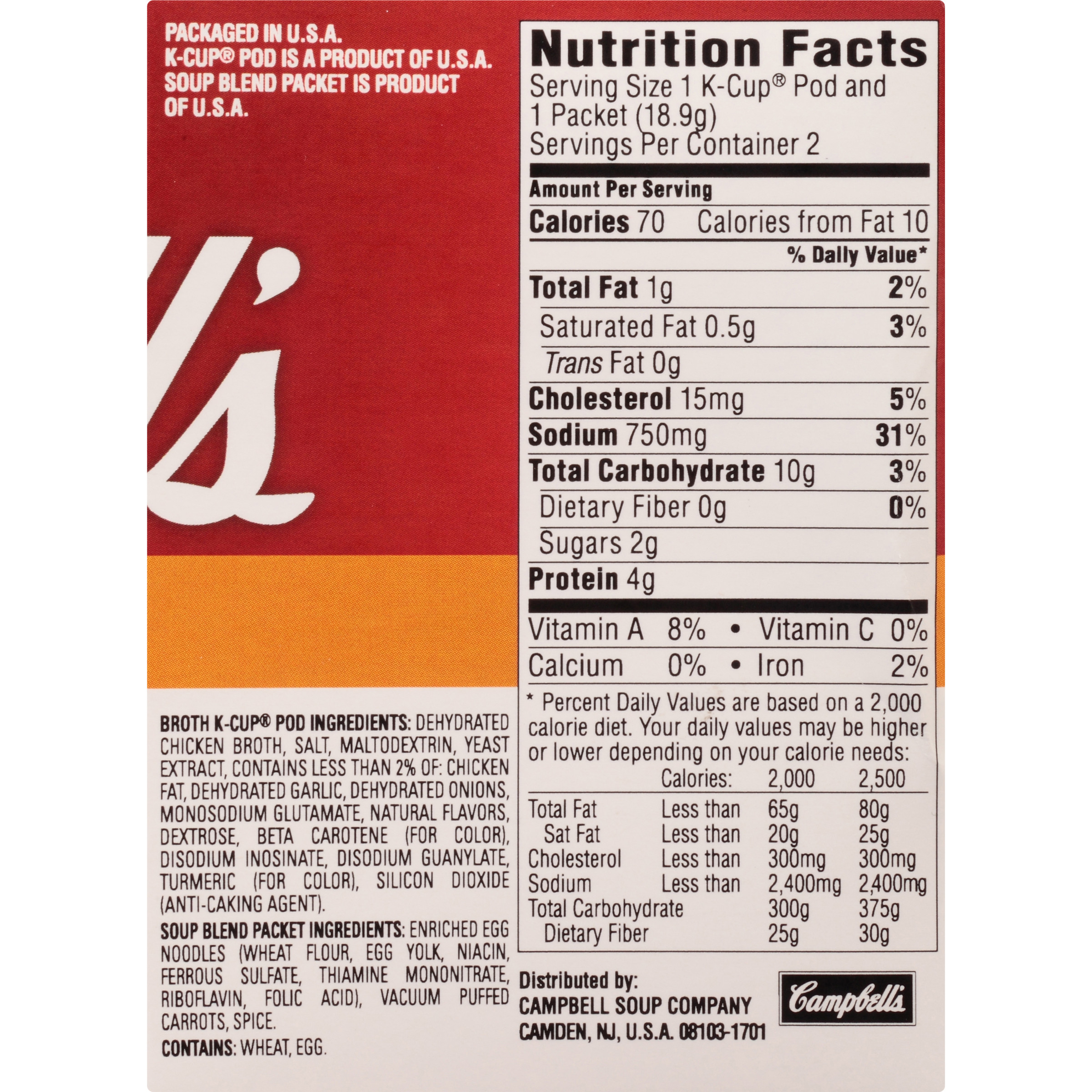 Campbell&amp;#039;s Chicken Noodle soup Nutrition Fresh Campbell S Chicken Noodle Nutrition Facts