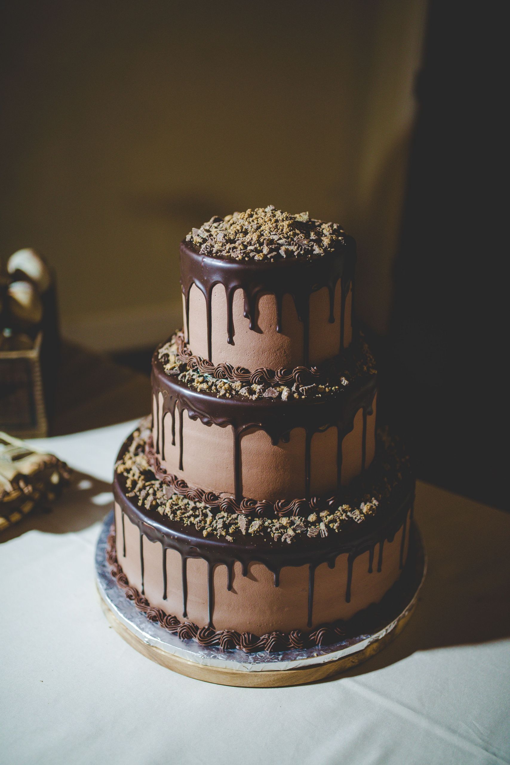 Chocolate Wedding Cakes Beautiful Three Tier Chocolate Wedding Cake