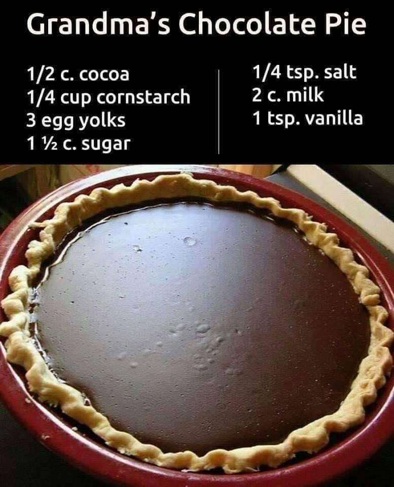 The Best Grandma's Chocolate Pie Recipe