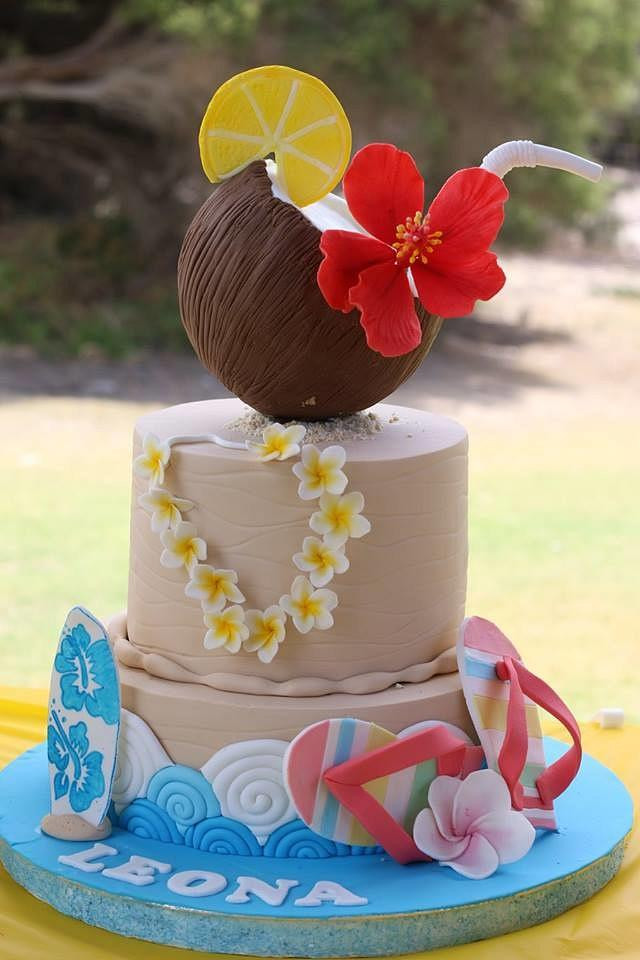 Hawaiian Birthday Cake Beautiful Hawaiian Birthday Cake Cake by Julie Manundo Cakesdecor