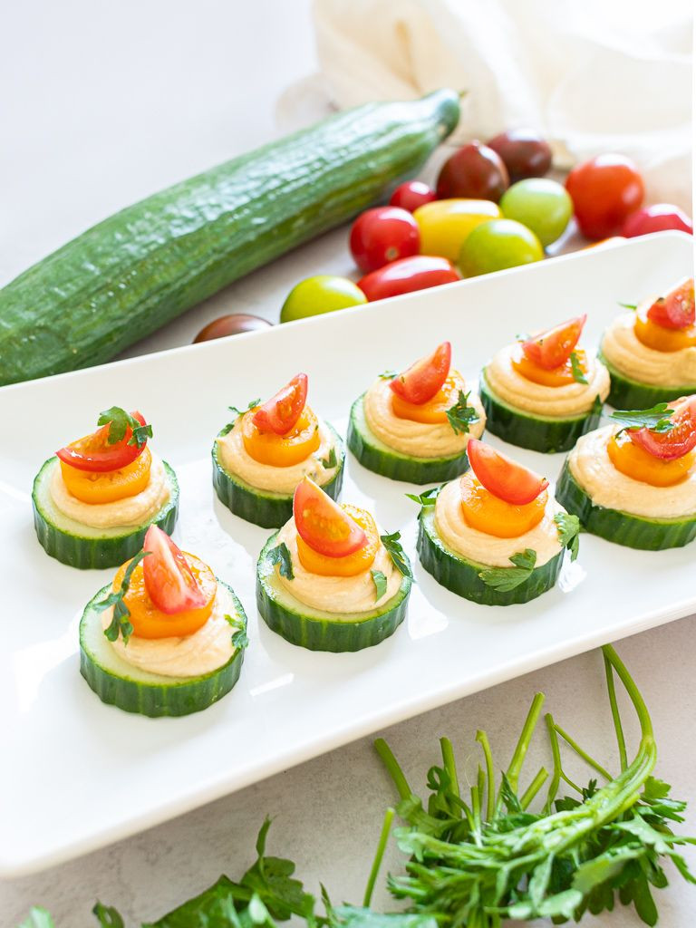 Make Ahead Vegetarian Appetizers New Vegan Cucumber Hummus Bites Recipe