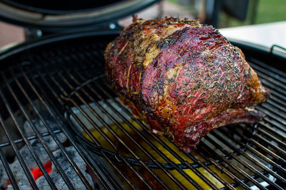 Prime Rib On Charcoal Grill Fresh Grilled Prime Rib Roast A Charcoal Grill