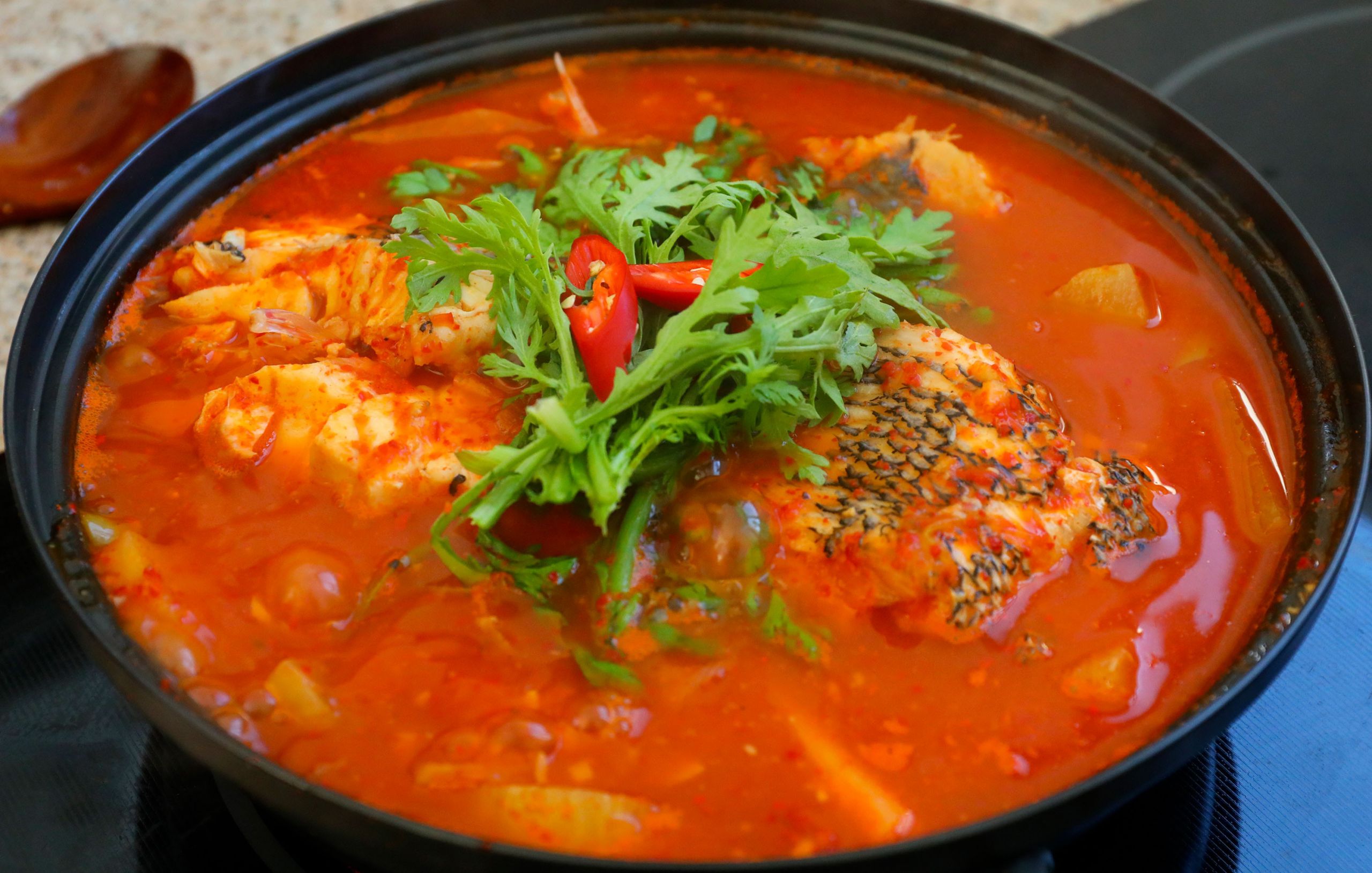 Spicy Fish Stew Fresh Spicy Fish Stew Maeuntang Recipe Maangchi