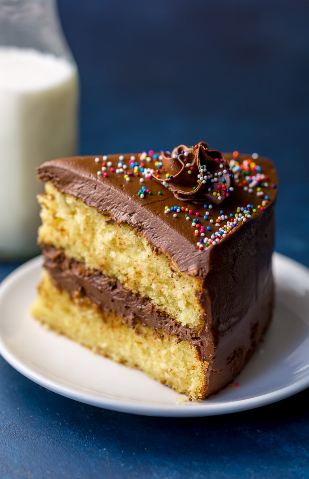Yellow Cake with Chocolate Icing Elegant Classic Yellow Cake with Creamy Chocolate Frosting Baker