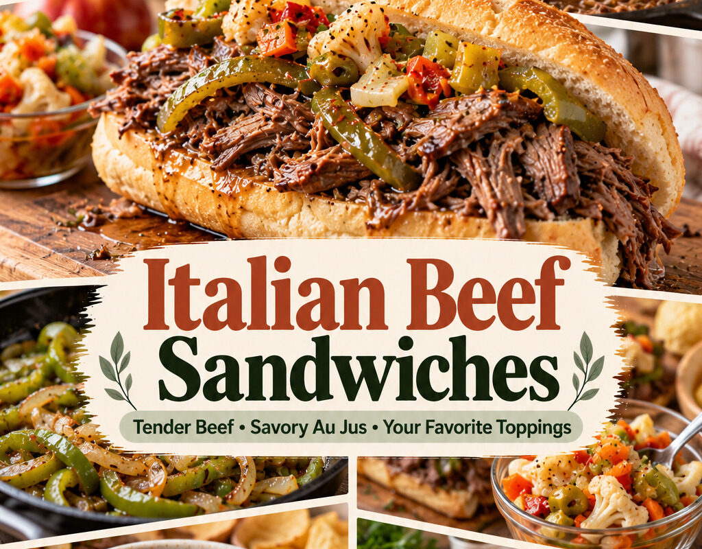 Easy Italian Beef Sandwiches with Tender Beef and Savory Au Jus