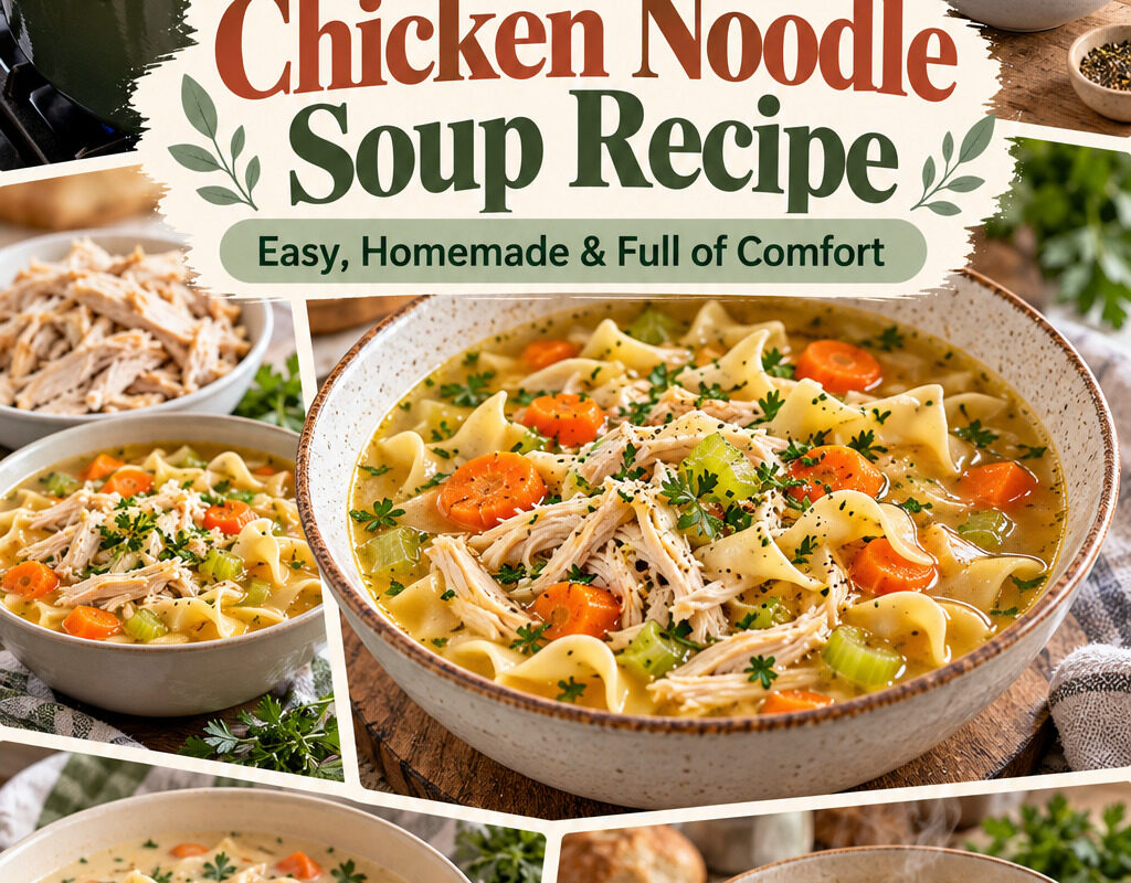 Chicken Noodle Soup Recipe – Easy Homemade Comfort Food Collage