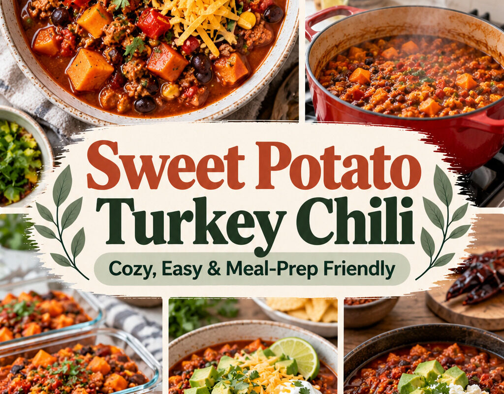 Sweet Potato Turkey Chili — Cozy One-Pot Dinner Collage