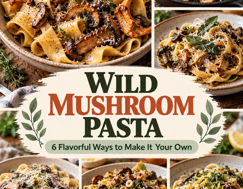 Wild Mushroom Pasta with Creamy Sauce, Brown Butter, and Rustic Noodles